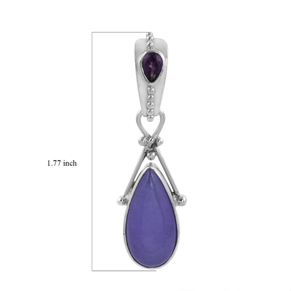🔥PRICE DROP🔥NWT AMETHYST & PURPLE AVENTURINE DROP EARRINGS IN STERLING SILVER - Picture 4 of 4
